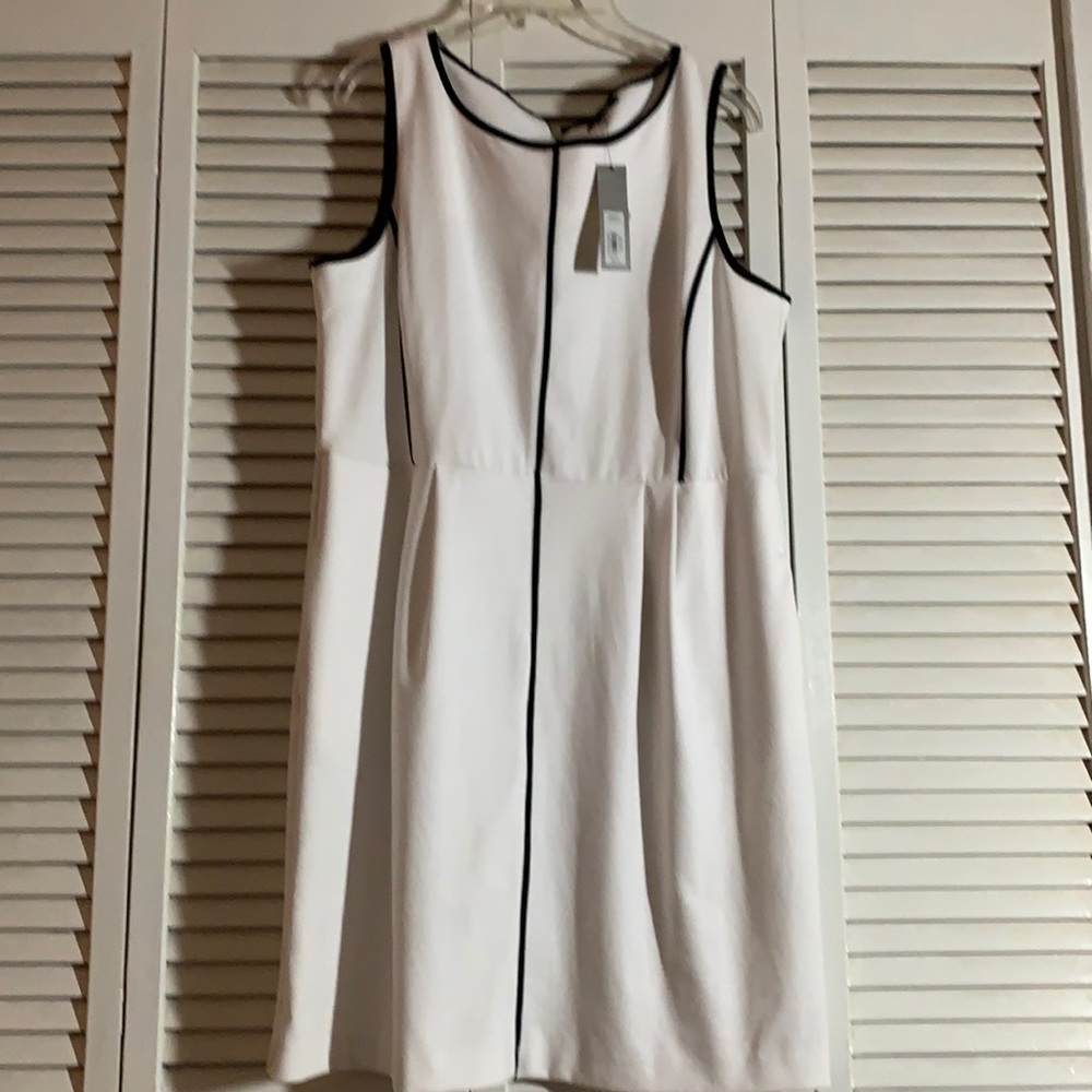 NWT White dress with Black trimmed